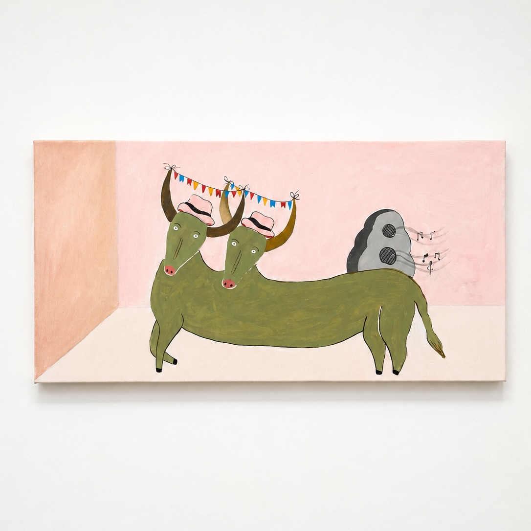 Getúlio Maurício — double-headed ox figure carrying the music and banners of cavalo-marinho by Getúlio Maurício