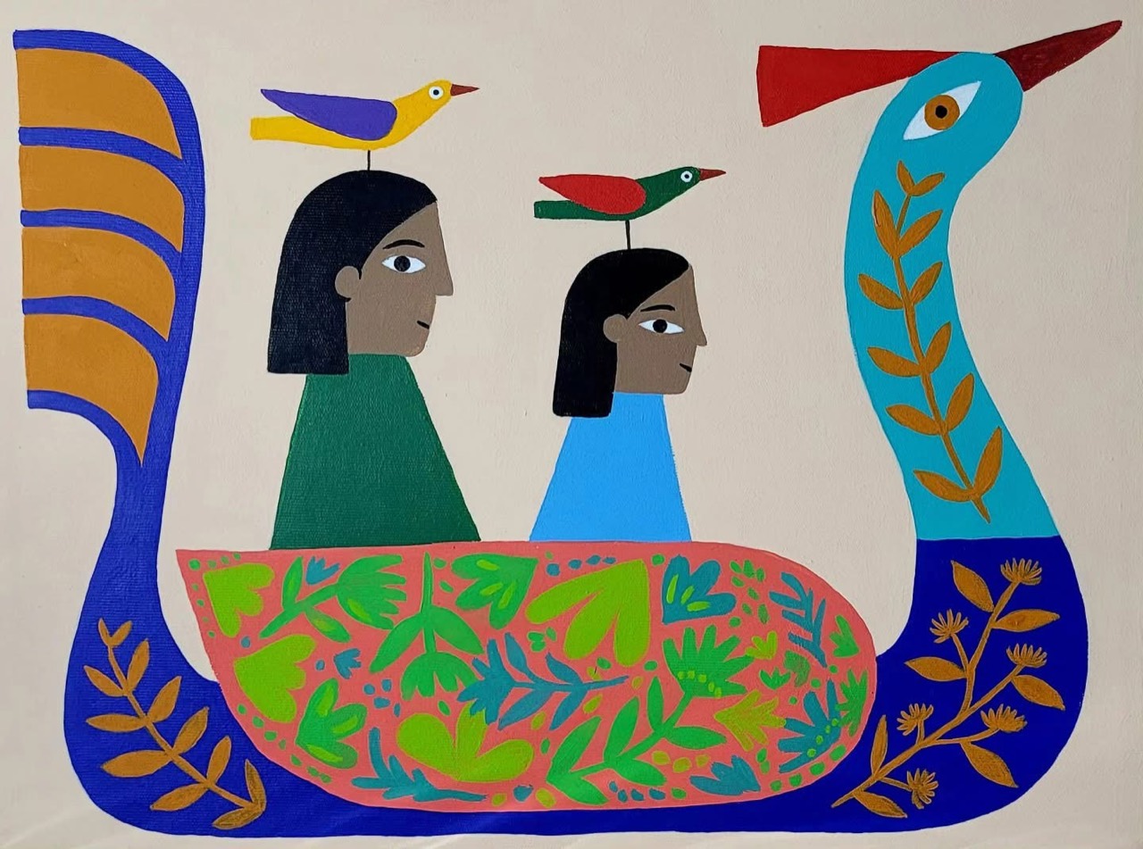 Untitled (two figures in a vessel) — artwork by Pedro Lucena by Pedro Lucena